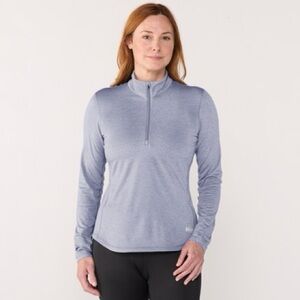 REI Women's Light Blue Quarter-Zip Performance Top